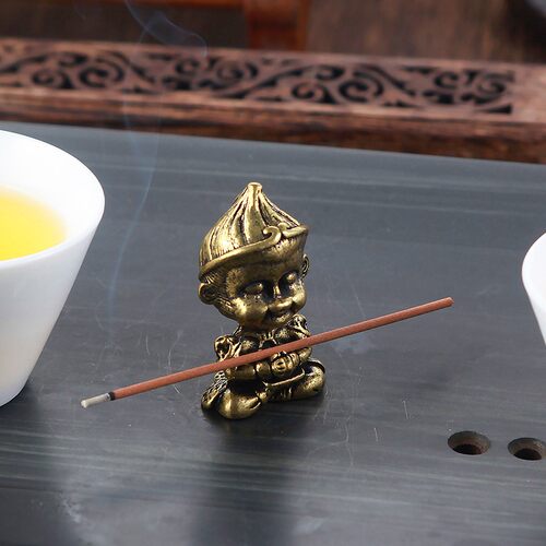 纯手工黄铜实心猴子手把件孙悟空齐天大圣斗战胜佛茶宠茶几小摆件