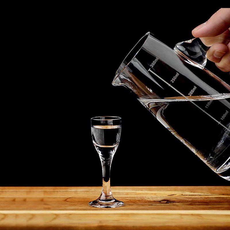 一钱小酒杯一口杯 白酒分酒器中式手工水晶酒具家用套装收纳杯架