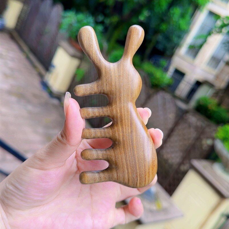 兔檀木美鼻头疗梳按摩头部肩颈拨筋点穴按摩鼻部拨筋点穴