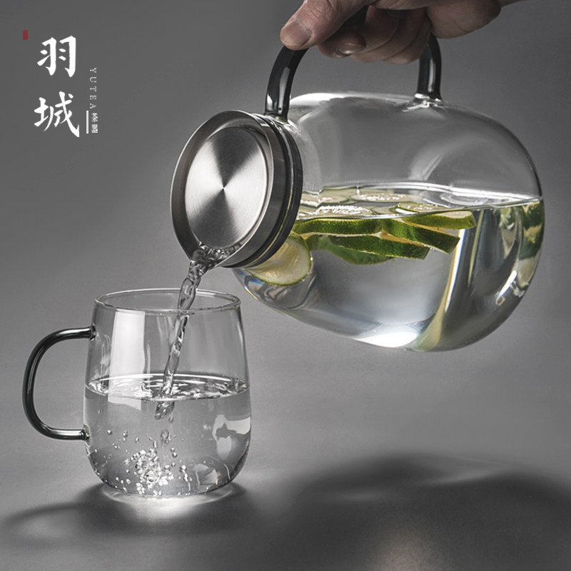 冷水壶耐高温北欧创意水杯套装耐热防爆大容量玻璃壶家用凉水壶