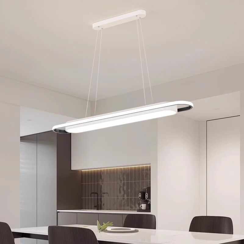 LED长条灯家用餐厅吊灯餐桌灯具条形黑白色金色吧台前台创意灯饰