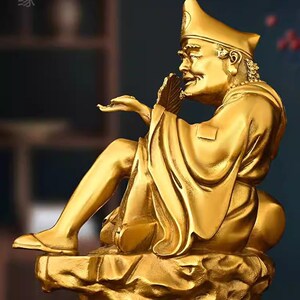 纯铜活佛济公佛像摆件道济李修缘师傅摆件铜器桌面工艺装饰品人物