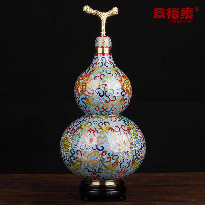 10寸景泰蓝葫芦花瓶玄关客厅中式家居装饰品摆件乔迁礼品送长辈