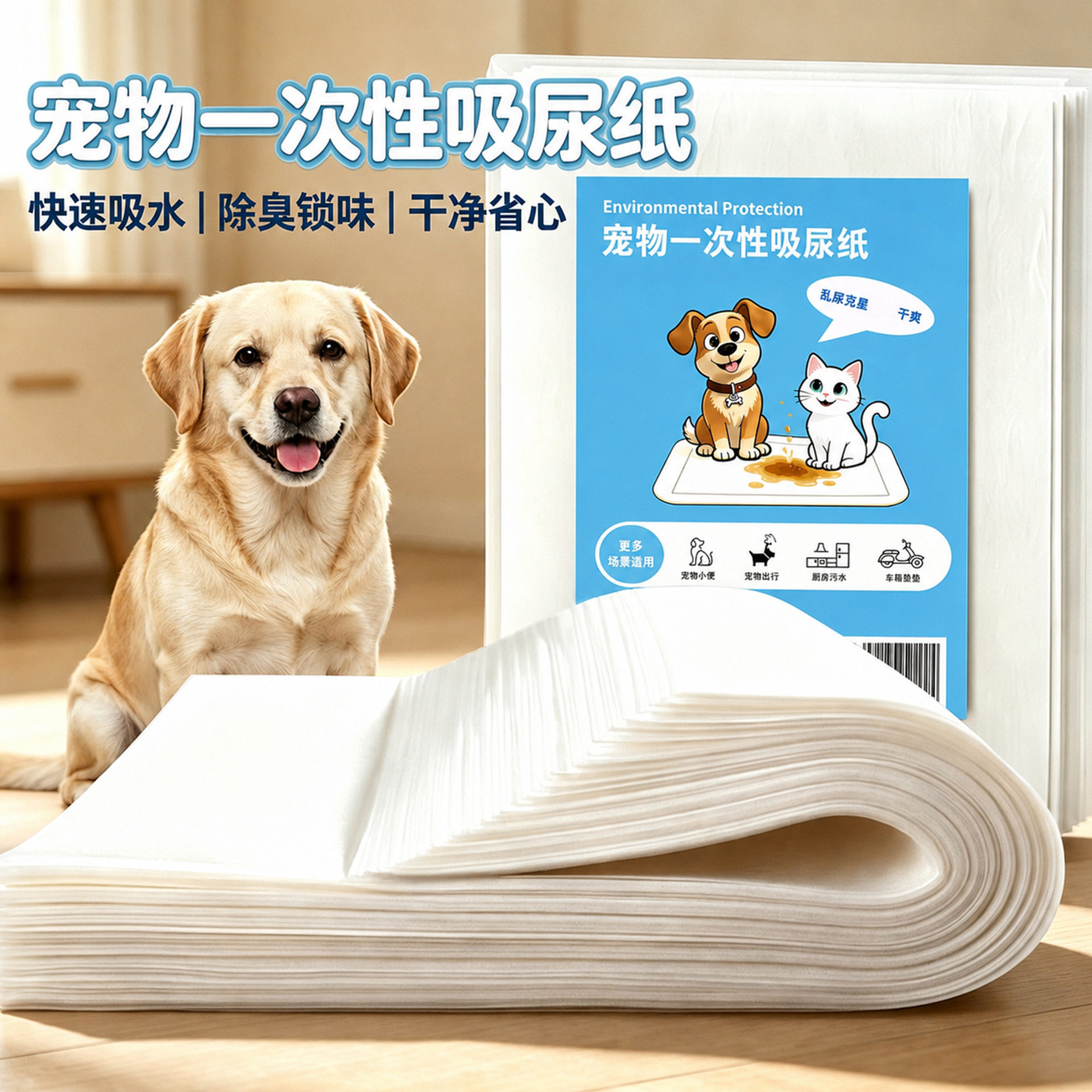 一次性宠物吸尿纸狗狗吸尿纸宠物尿片猫咪纸尿片尿布纸宠物尿垫