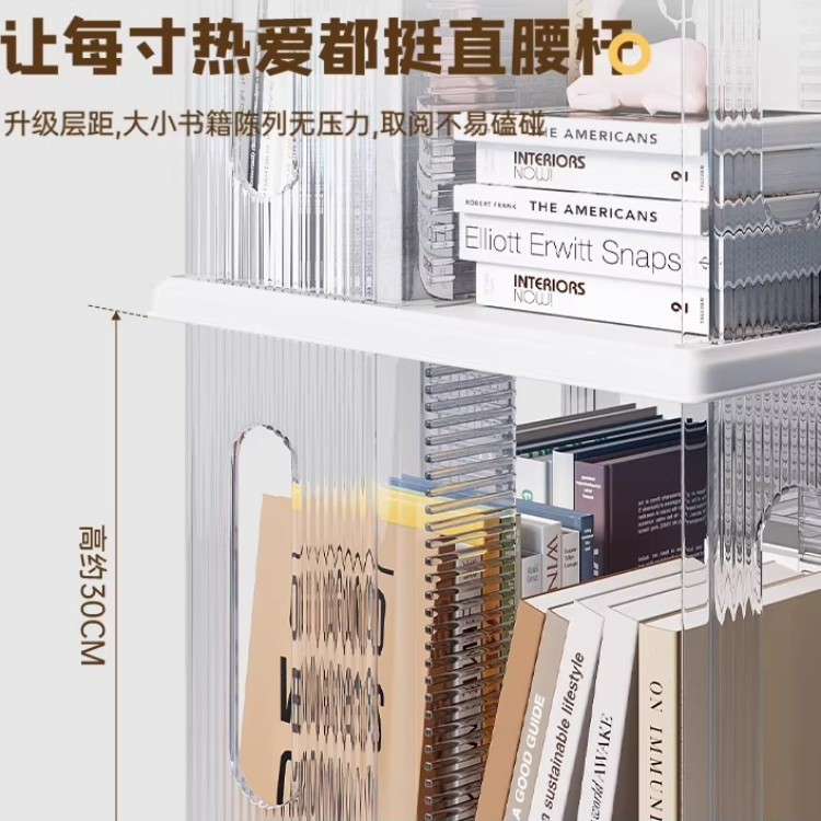 360度可旋转书架塑料落地置物架客厅转角儿童书柜一体靠墙可移动