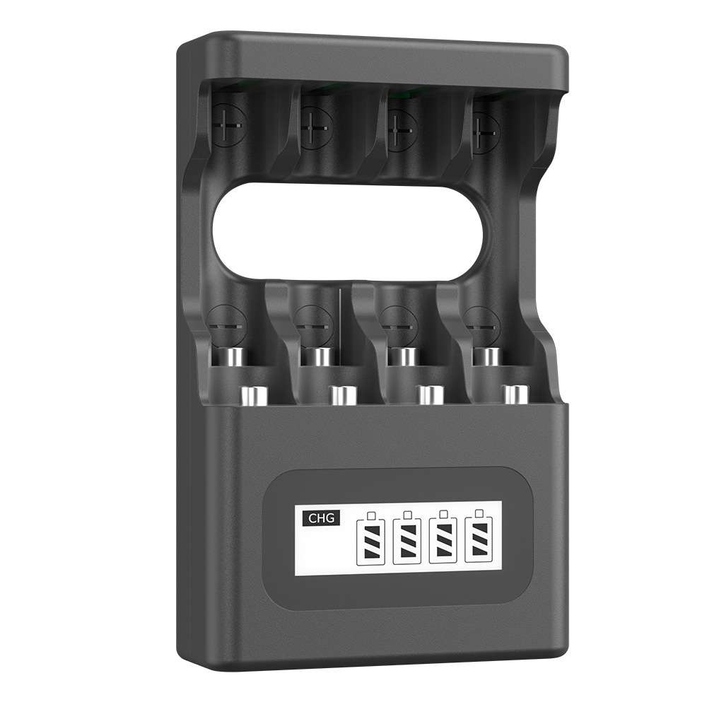 跨境1.5V4槽液晶智能快速专用充电器可充5号7号锂电充电电池通用