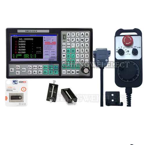 SMC5-5-N-N CNC控制控制器5轴离线运动系统500KHzG-Code+急停手轮