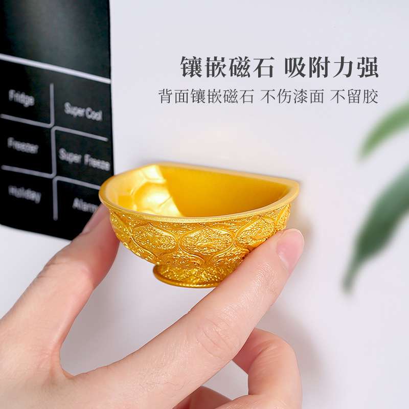 金饭碗冰箱贴故宫历史博物馆文创唐鸳鸯莲瓣纹陕西西安旅游纪念品