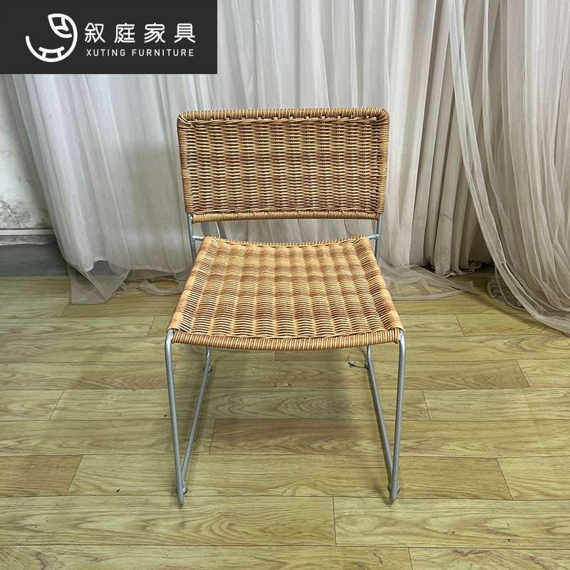 户外北欧休闲藤编餐桌椅室外庭院咖啡厅真藤椅家具花园露台阳台椅