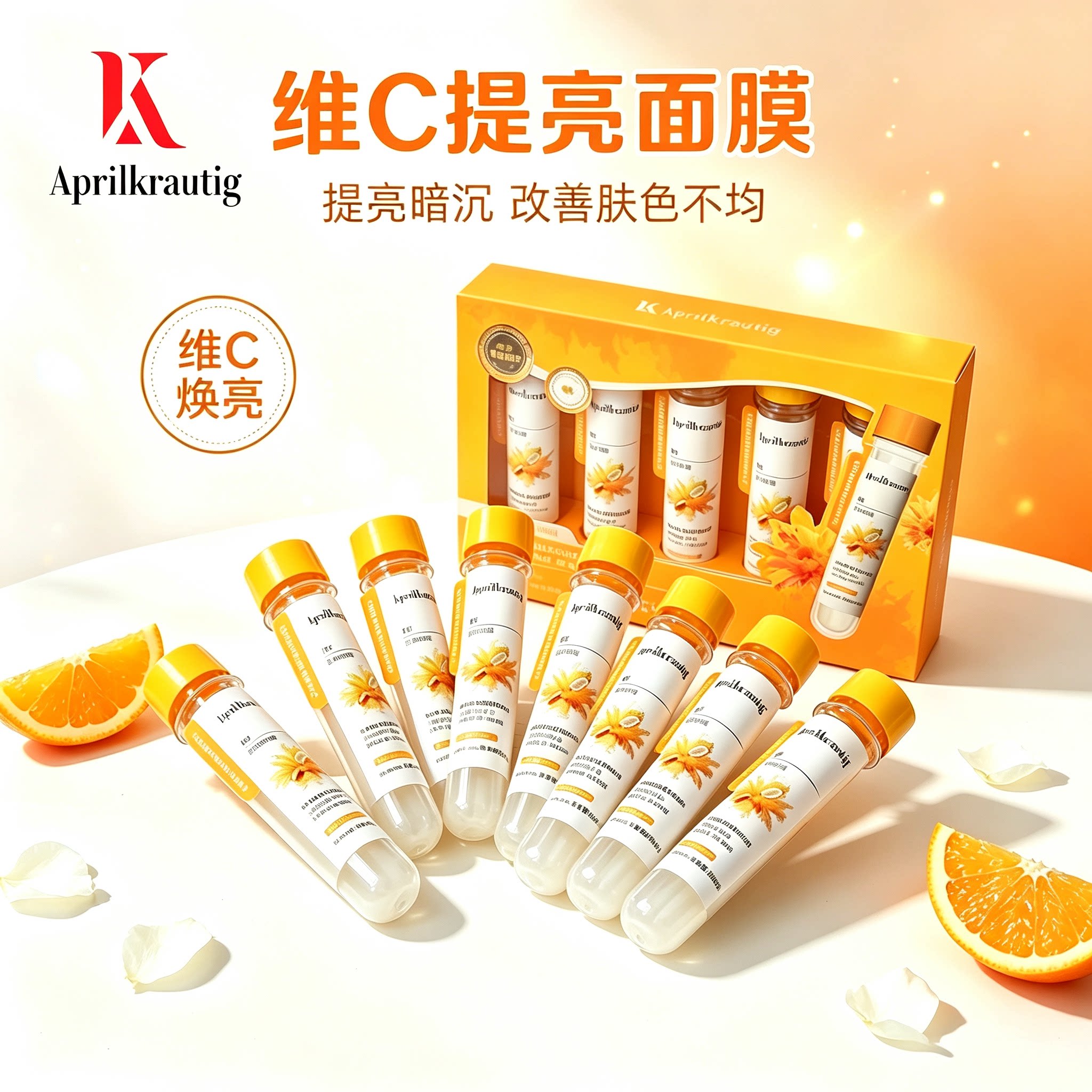 【新品首发】爱谱缇克维C提亮面膜补水保湿试管锁鲜水润官方正品
