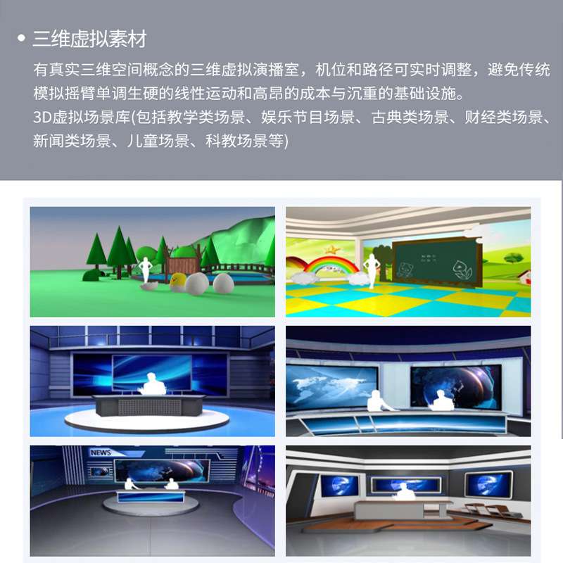 赛天鹰STY/HY-VS400HP真三维虚拟演播室系统3D场景抠像合成直播机