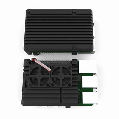 树莓派4代外壳RaspberryPi4B铝合金散热兼容pi2B/3B/3B+/4B双风扇