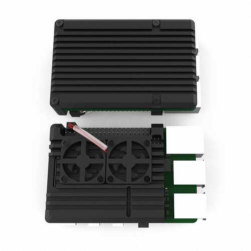 树莓派4代外壳RaspberryPi4B铝合金散热兼容pi2B/3B/3B+/4B双风扇