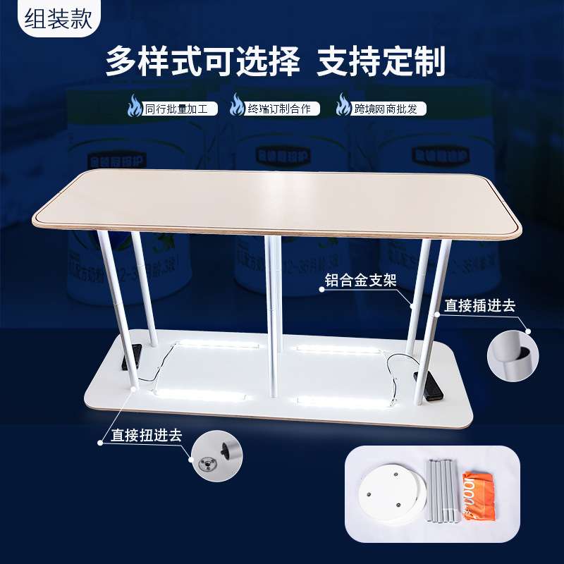 广告圆形灯箱展示促销台展示架广告牌架子自动发光前台摆摊促销桌