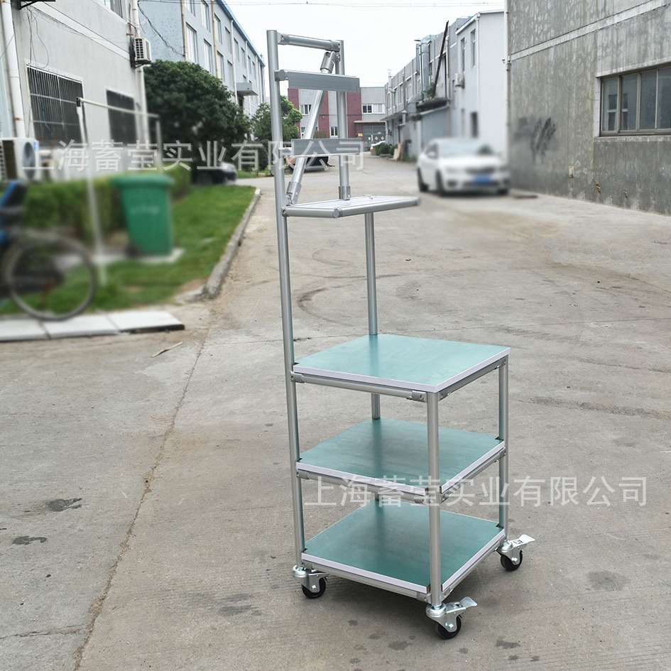 厂家供应第三代铝合金线棒精益管防静电显示器推车