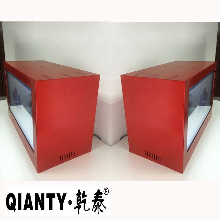 厂家研发液晶3D透明展示柜 广告机红色新款 触摸液晶显示器拼接屏