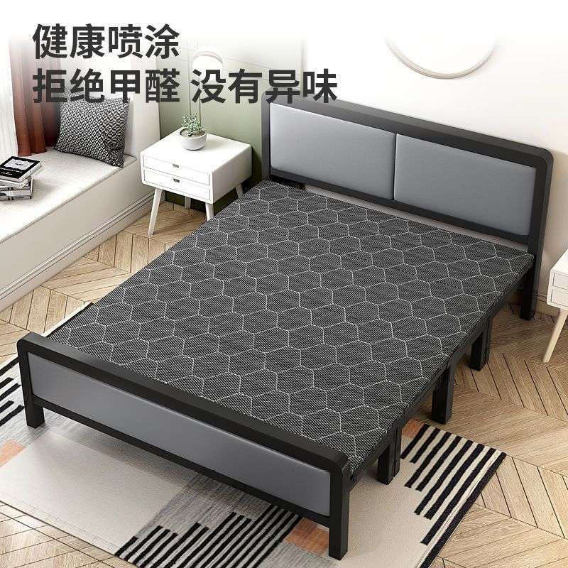 折叠床家用双人铁架床带床垫出租屋简易床硬板床办公室午休床单人