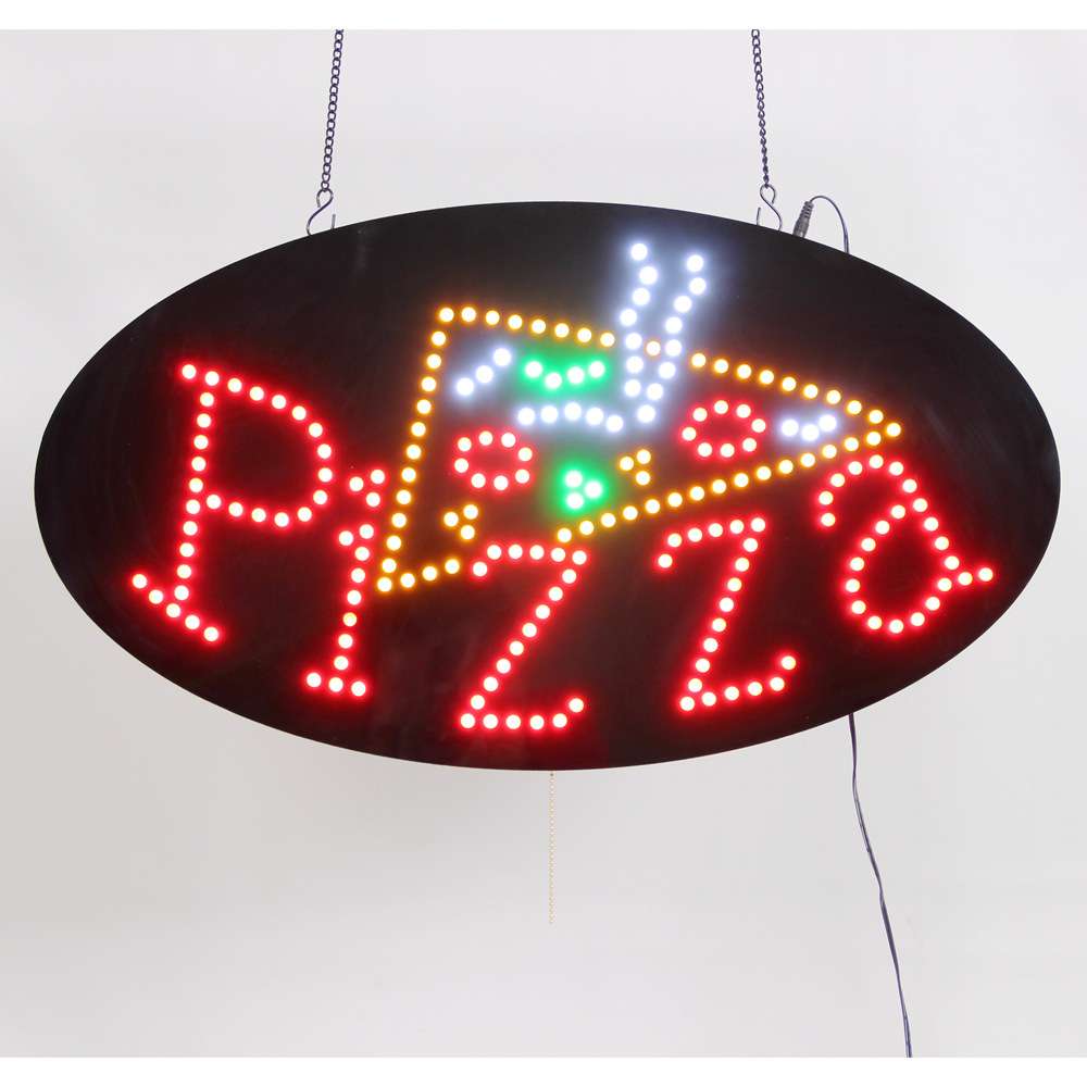 披萨店LED广告牌挂牌店面门牌标识 灯箱 LED PIZZA SIGN 48x24cm