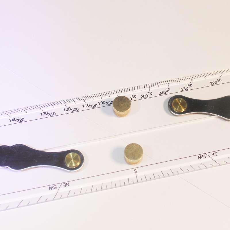 新品跨境航海尺30CM亚克力透明比例绘图尺海洋平行尺导航平衡规尺