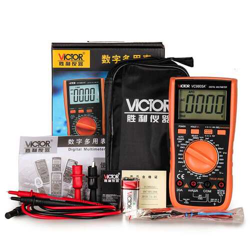 胜利VC9805A+ 数字万用表 测量电容电感多用表 频率 温度 数显表