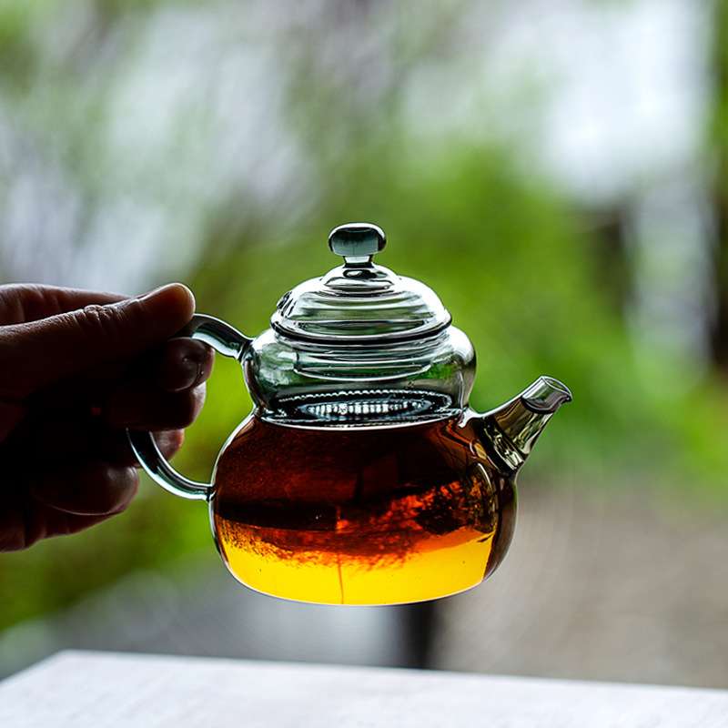 高硼硅耐葫芦型热玻璃茶壶 家用水壶单壶 耐高温煮茶壶器茶杯茶具