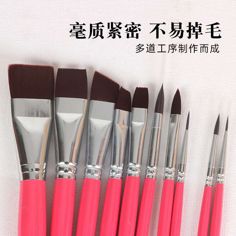 人体面部彩绘刷套装舞台妆彩绘刷排笔平峰斜峰压花笔扁平刷子