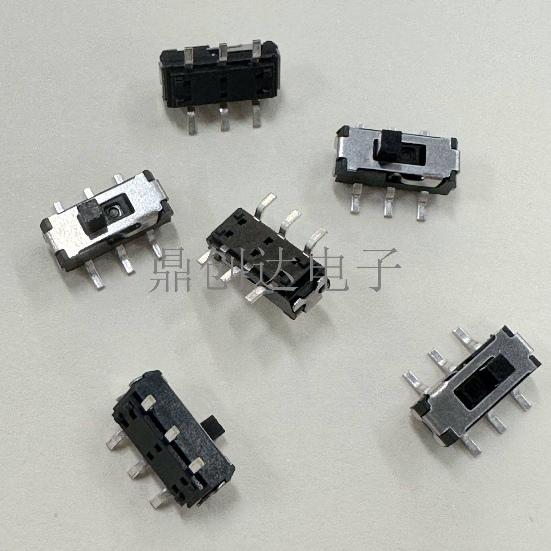 耐高温立式六脚拨动开关微型两档贴片拨动开关双排六脚滑动开关
