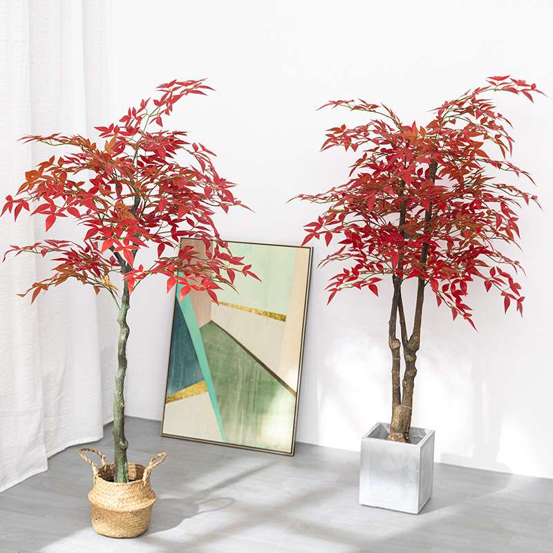 绿植假红枫树盆栽植物造景枫叶装饰花客厅室内摆件大型假花卉
