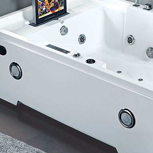 按摩浴缸别墅亚克力冲浪方形双人浴缸多功能裙边靠墙浴池jacuzzi