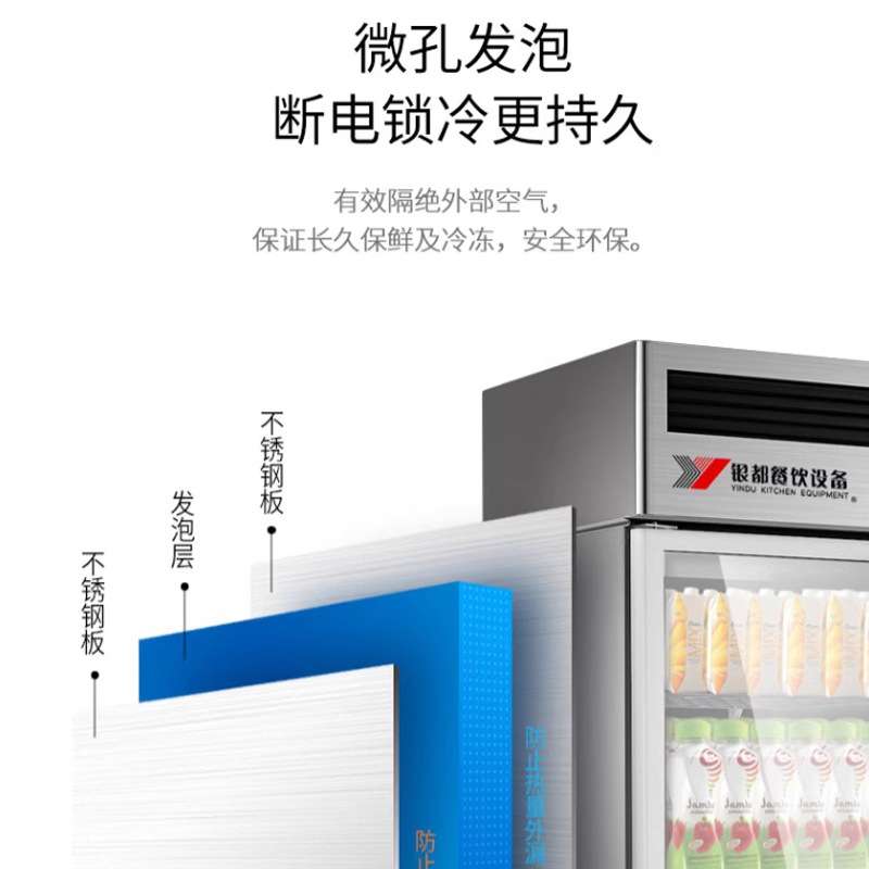 银都冰箱双门三门陈列柜保鲜冷藏柜展示柜商用冰柜酒店厨房设备