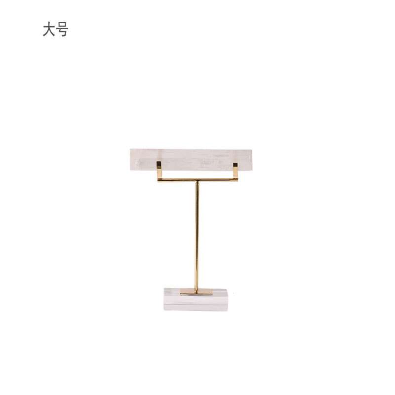 北欧现代创意抽象水晶底座金属支架白色水晶石摆件玄关软装饰品