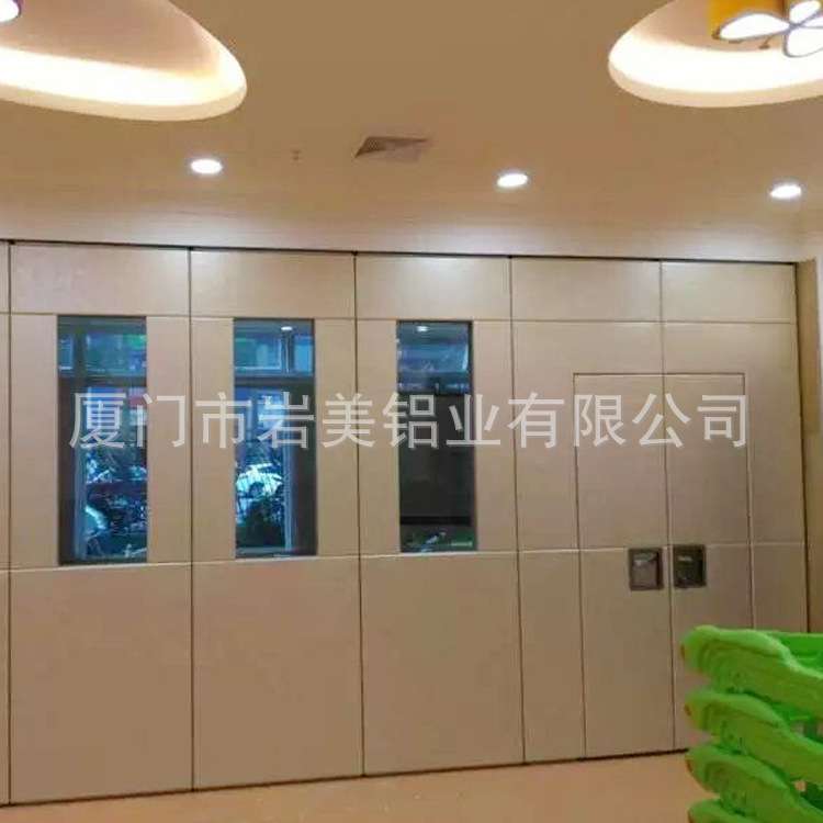推拉活动隔断墙可移动固定防火铝合金室内雕花木质玻璃可移动
