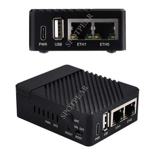 树莓派CM4双千兆以太网RJ45接口扩展板 迷你主机 带金属外壳