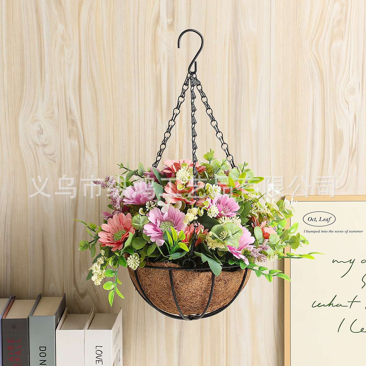 纵鸿新品欧美铁艺壁挂花盆花篮墙挂壁饰吊篮挂件客厅卧室墙装饰用