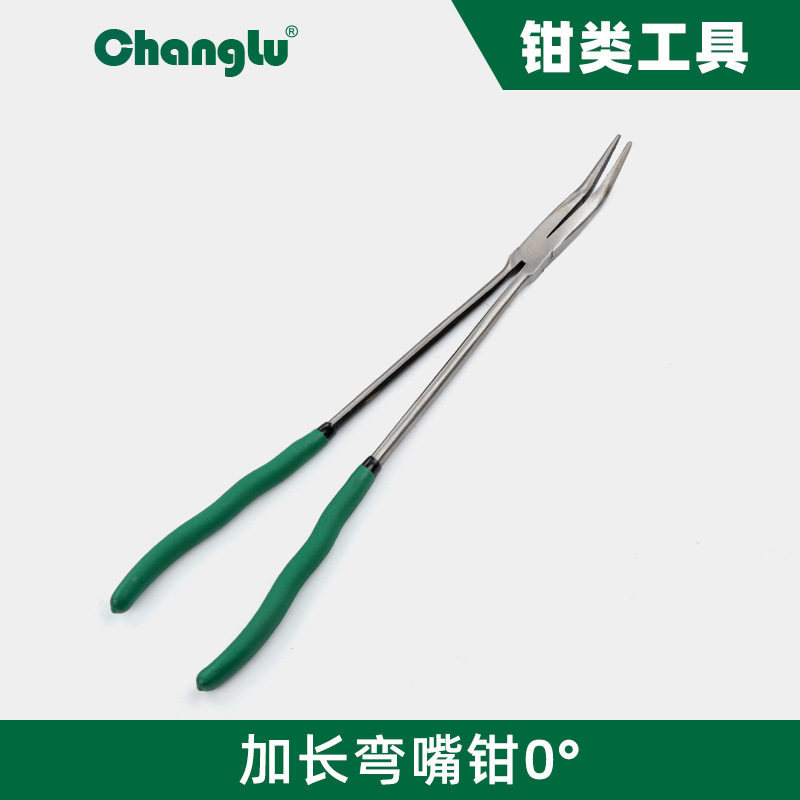 长鹿11寸加长钳尖嘴钳弯嘴钳O型钳火花塞钳45度25度90度