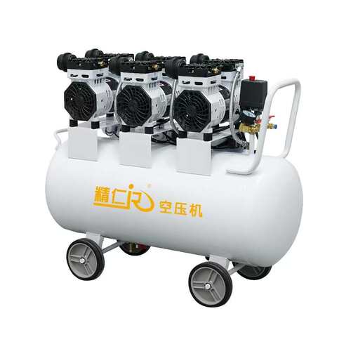 滑片无油低噪音空气压缩机木工装潢移动式科研移动气动活塞空压机