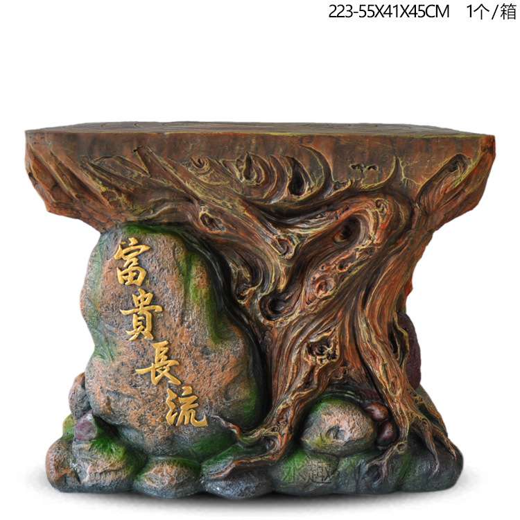 大象树脂工艺品摆件 树脂大象头 仿山石 假山流水树脂 底座厂家