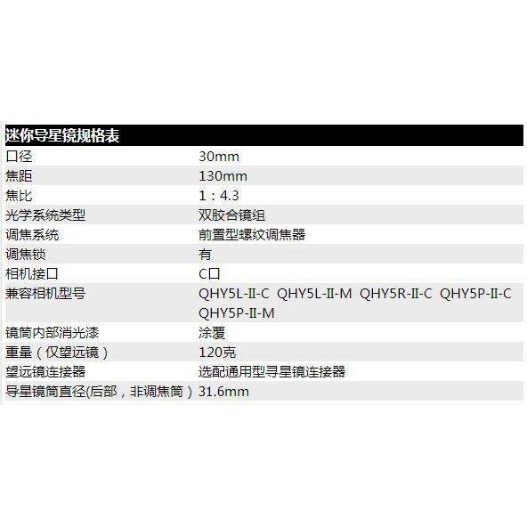 QHYCCD迷你型导星镜天文望远镜配件导星镜