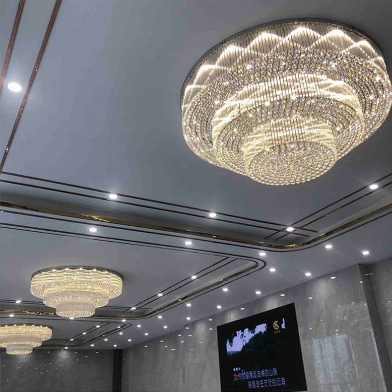 圆形酒店大堂宾馆宴会厅饭店KTV餐厅客厅吸顶大型水晶灯工程灯具