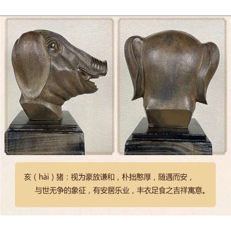 铜祥德工艺纯铜十二生肖兽首摆件古圆明园1:1原比例复制 12铜首
