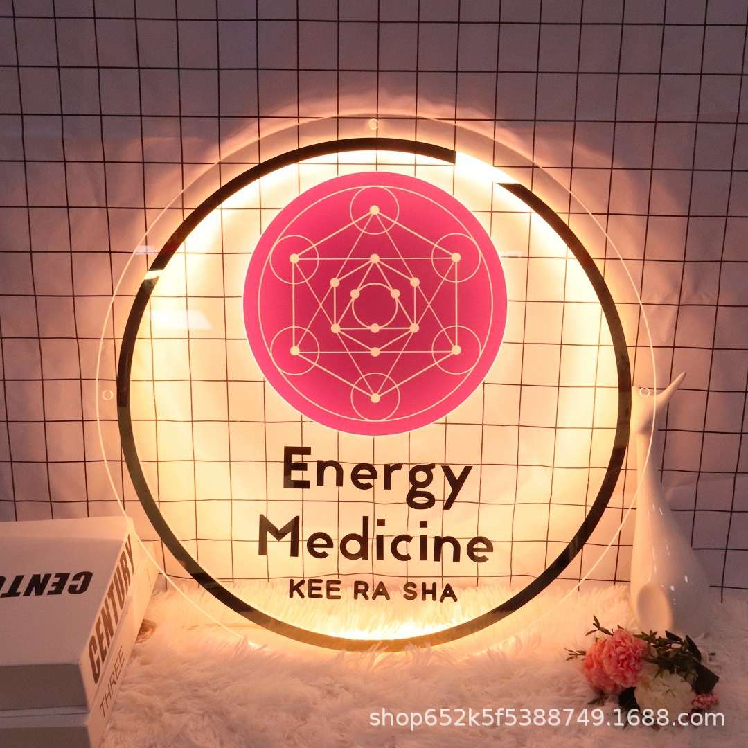 外贸电商亚克力金属贴片户外广告led背发光霓虹灯标志徽标logo灯