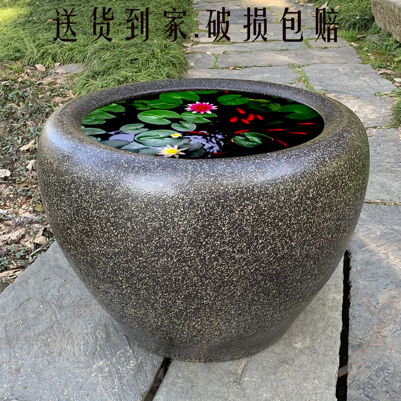 中式景德镇陶瓷特大号金鱼缸睡莲花盆荷花缸大型客厅阳台水缸包邮