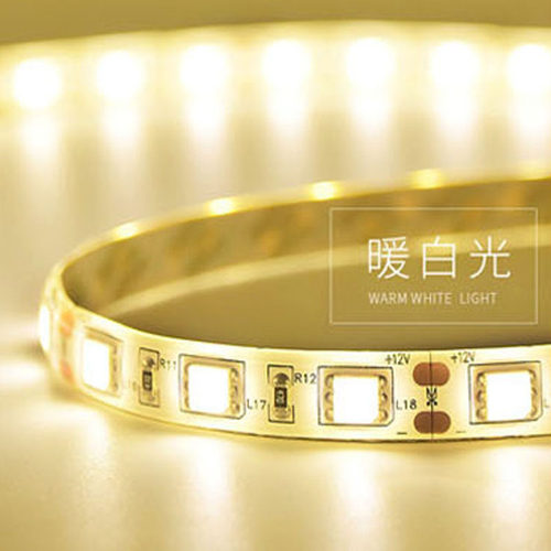 24V橱衣柜灯带自粘12V低压led柔性室内滴胶防水超亮线形灯条暖白