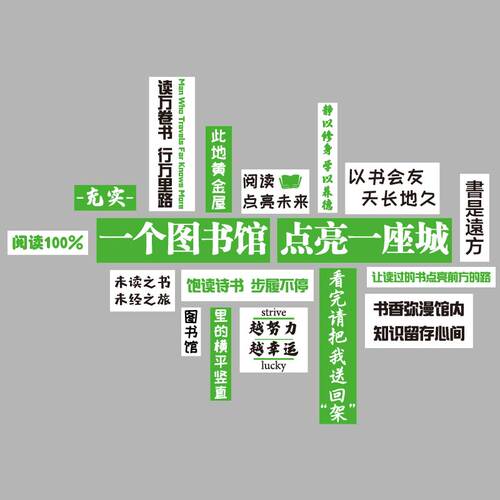 阅读角布置装饰教室班级书房吧文化墙面贴绘本馆图书馆店览区氛围