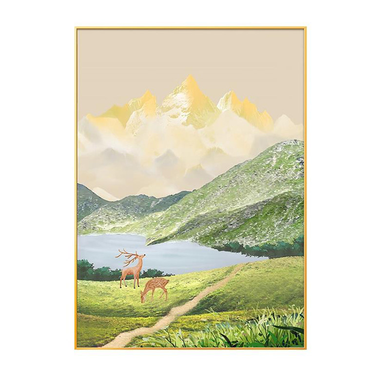 抽象艺术山水画金山装饰画客厅沙发背景墙挂画玄关画大尺寸落地画