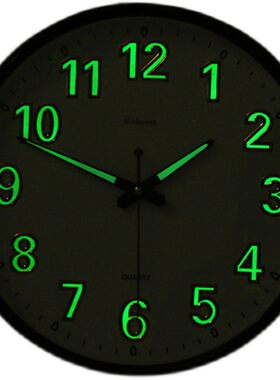 13英寸家用钟表夜光时尚挂表静音机芯夜明挂钟客厅时钟亮石英钟表