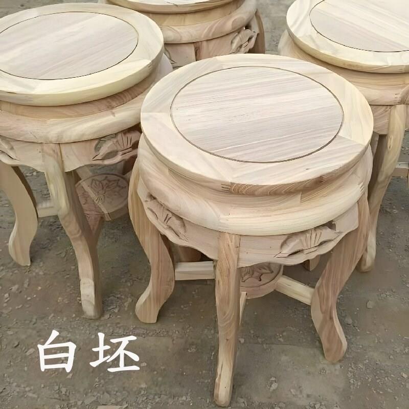 实木凳子圆形餐桌凳客厅家用榫卯梳妆凳中式古筝凳高端榆木矮凳子
