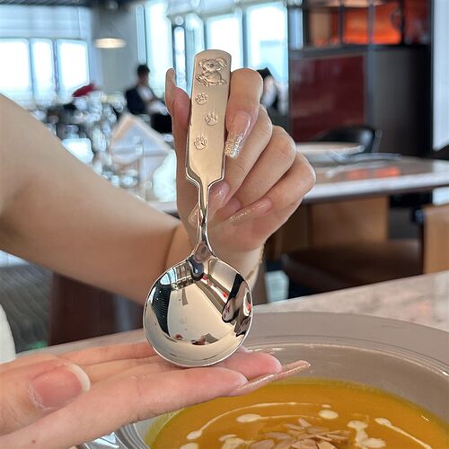 【老板娘宝宝自用】考拉卡通316不锈钢儿童吃饭勺喝汤匙深头勺