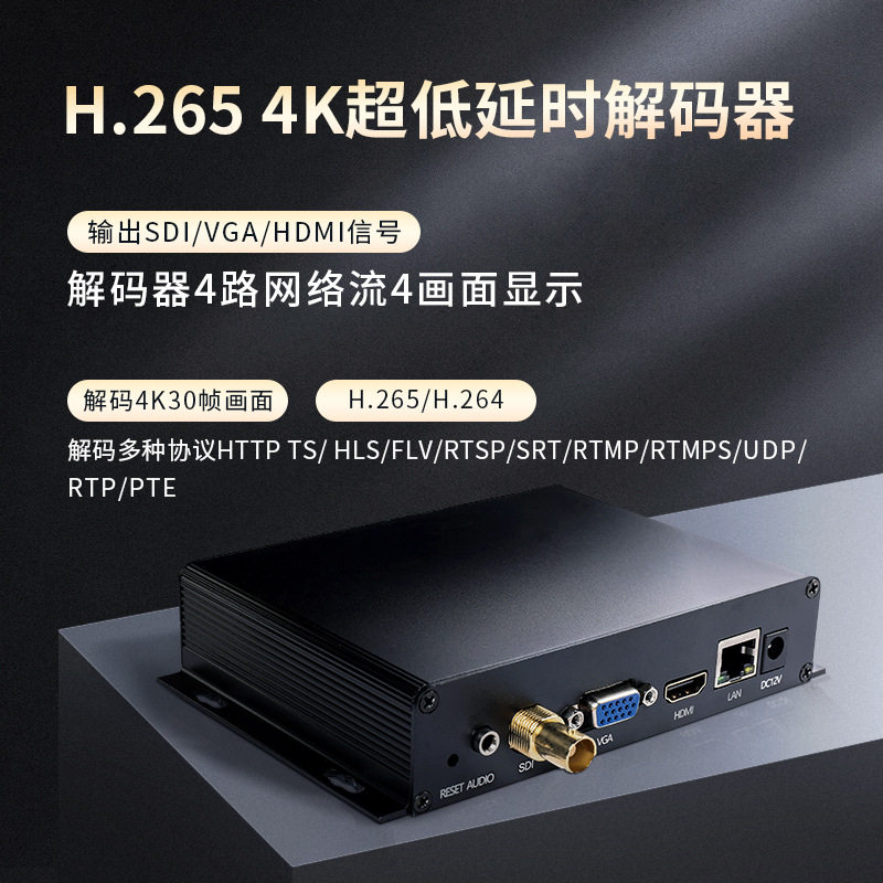 sdih.265h.264h265hdmivga组播解码超低延迟4K视频解码器