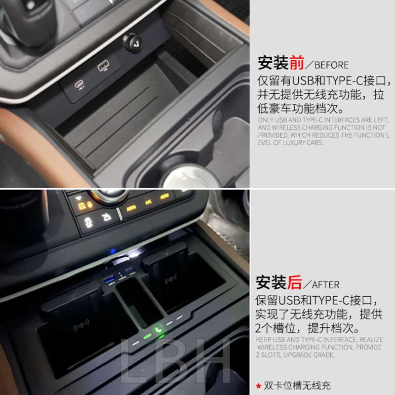 适用路虎卫士110/90 L663改装车载无线充电手机智能设备充电快充
